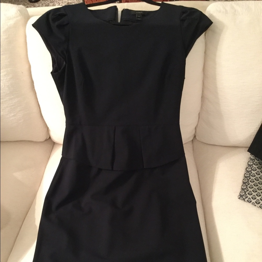 JCREW Dark Navy blue dress with ruffle on waist
